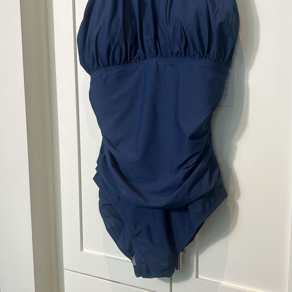 Laphee Rose One Piece Swimsuit Tummy Control Ruched Blue Size XXL New - Picture 5 of 16